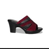 Dép Nữ Đế PU Đen Siêu Nhẹ Cao 7cm Hanatabi Quai Lưới Đính Đá Bigsize (36-41) Mã HNDE7F1230