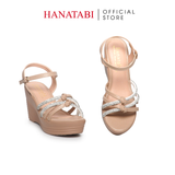 Giày Sandal Nữ Đế PU Siêu Nhẹ Cao 9cm Hanatabi Quai Ngang Hậu C (35-39) Mã HNSD9F1185
