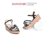 Giày Sandal Nữ Đế PU Siêu Nhẹ Cao 5cm Hanatabi Quai Ngang Hậu C (35-40) Mã HNSD5F1182