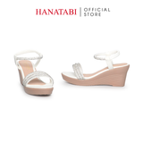 Giày Sandal Nữ Đế PU Siêu Nhẹ Cao 7cm Hanatabi Quai Ngang Hậu Thun (35-39) Mã HNSD7F1189