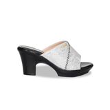 Dép Nữ Đế PU Đen Siêu Nhẹ Cao 7cm Hanatabi Quai Nhũ Đính Đá Bigsize (36-41) Mã HNDE7F1232