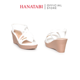 Giày Sandal Nữ Đế Xuồng PU Siêu Nhẹ Cao 7cm Hanatabi Quai Chéo Hậu Thun (35-39) Mã HNSDX7F1241