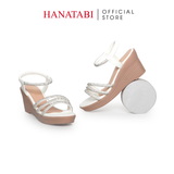 Giày Sandal Nữ Đế PU Siêu Nhẹ Cao 7cm Hanatabi Quai Ngang Hậu Thun (35-39) Mã HNSD7F1183