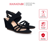Giày Sandal Nữ Đế Xuồng TA Chống Trơn Trượt Cao 7cm Hanatabi Quai Chéo Hậu Khóa Sau (35-39) Mã HNSDX7F1199
