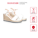 Giày Sandal Nữ Đế Xuồng PU Siêu Nhẹ Cao 8cm Hanatabi Quai 1 Xếp Hậu C (35-39) Mã HNSDX8F1219