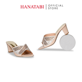 dép nữ cao gót 5cm Hanatabi quai ngang đính đá đế TA cao cấp bigsize (35-41) mã HNDE5F1093