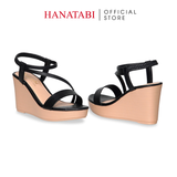 Giày Sandal Nữ Đế PU Siêu Nhẹ Cao 9cm Hanatabi Quai Chéo Hậu Thun (35-39) Mã HNSDX9F1257