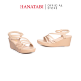 Giày Sandal Nữ Đế Xuồng Pu Nhẹ Cao 7cm Hanatabi Quai Chéo Mã HNSD5F1214