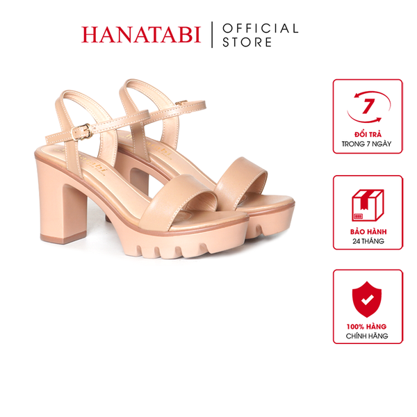 Giày Sandal Nữ Đế PU Siêu Nhẹ Cao 9cm Hanatabi Quai Ngang Hậu C (35-39) Mã HNSDG9F1248