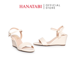 Giày Sandal Nữ Đế Xuồng TA Cao Cấp Cao 7cm Hanatabi Quai Ngang Hậu C (35-39) Mã HNSDX7F1211