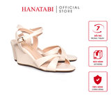 Giày Sandal Nữ Đế Xuồng TA Chống Trơn Trượt Cao 7cm Hanatabi Quai Chéo Hậu C (35-39) Mã HNSDX7F1212