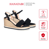 Giày Sandal Nữ Đế Xuồng PU Siêu Nhẹ Cao 8cm Hanatabi Quai 1 Xếp Hậu C (35-39) Mã HNSDX8F1219