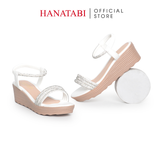 Giày Sandal Nữ Đế PU Siêu Nhẹ Cao 5cm Hanatabi Quai Ngang Hậu Thun (35-40) Mã HNSD5F1172