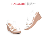 Giày Sandal Nữ Đế Xuồng PU Siêu Nhẹ Cao 7cm Hanatabi Quai Chéo Hậu Thun (35-39) Mã HNSDX7F1240