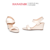 Giày Sandal Nữ Đế Xuồng TA Chống Trơn Cao 7cm Hanatabi Quai Ngang Hậu Xé Sau (35-39) Mã HNSDX7F1244