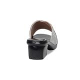 Dép Nữ Đế PU Đen Siêu Nhẹ Cao 5cm Hanatabi Quai Lưới Nhũ Đính Đá Bigsize (36-41) Mã HNDE5F1227