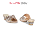 dép nữ cao gót mica 3cm Hanatabi quai ngang đính đá đế TA cao cấp bigsize (35-41) mã HNDE3F1094