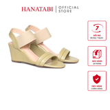 Giày Sandal Nữ Đế Xuồng TA Chống Trơn Trượt Cao 7cm Hanatabi Quai Ngang Hậu Thun (35-39) Mã HNSDX7F1238