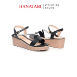 Giày Sandal Nữ Đế PU Siêu Nhẹ Cao 5cm Hanatabi Quai Ngang Hậu C (35-40) Mã HNSD5F1171