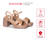 Giày Sandal Nữ Đế PU Siêu Nhẹ Cao 7cm Hanatabi Quai Chéo Hậu C (35-39) Mã HNSDG7F1254