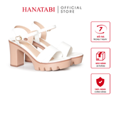 Giày Sandal Nữ Đế PU Siêu Nhẹ Cao 9cm Hanatabi Quai Ngang 1 Xếp Hậu C (35-39) Mã HNSDG9F1250