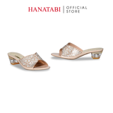 dép nữ cao gót mica 3cm Hanatabi quai ngang đính đá đế TA cao cấp bigsize (35-41) mã HNDE3F1096