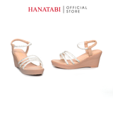 Giày Sandal Nữ Đế PU Siêu Nhẹ Cao 7cm Hanatabi Quai Ngang Hậu Thun (35-39) Mã HNSD7F1183