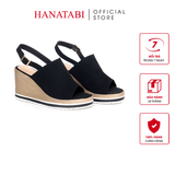 Sandal Nữ Đế Xuồng PU Siêu Nhẹ Cao 8cm Hanatabi Quai Bảng Dài Hậu Khóa Sau (35-39) Mã HNSDX8F1223