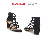Giày Sandal Nữ Gót Cao 5cm_7cm Hanatabi Quai Đan Khóa Kéo Đế TA Bigsize (35-41) Mã HNSDG7F1063