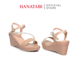 Giày Sandal Nữ Đế Xuồng PU Siêu Nhẹ Cao 7cm Hanatabi Quai Ngang Hậu C (35-39) Mã HNSD7F1190