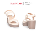 Giày Sandal Nữ Đế PU Siêu Nhẹ Cao 7cm Hanatabi Quai Ngang Hậu Khóa Sau (35-39) Mã HNSDG7F1200