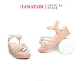 Giày Sandal Nữ Đế PU Siêu Nhẹ Cao 5cm Hanatabi Quai Ngang Hậu C (35-40) Mã HNSD5F1182