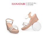 Giày Sandal Nữ Đế PU Siêu Nhẹ Cao 7cm Hanatabi Quai Ngang Hậu Thun (35-39) Mã HNSD7F1183