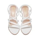 Giày Sandal Nữ Đế Xuồng PU Siêu Nhẹ Cao 7cm Hanatabi Quai Chéo Hậu Thun (35-39) Mã HNSDX7F1240