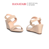 Giày Sandal Nữ Đế Xuồng Chống Trượt Cao 7cm Hanatabi Quai Ngang Hậu Khóa Sau (35-39) Mã HNSDX7F1198