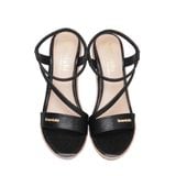 Giày Sandal Nữ Đế Xuồng PU Siêu Nhẹ Cao 7cm Hanatabi Quai Ngang Hậu Thun (35-39) Mã HNSDX7F1242