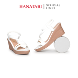 Giày Sandal Nữ Đế Xuồng PU Siêu Nhẹ Cao 7cm Hanatabi Quai Ngang Hậu Thun (35-39) Mã HNSDX7F1242