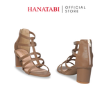 Giày Sandal Nữ Gót Cao 5cm_7cm Hanatabi Quai Đan Khóa Kéo Đế TA Bigsize (35-41) Mã HNSDG7F1063