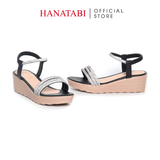 Giày Sandal Nữ Đế PU Siêu Nhẹ Cao 5cm Hanatabi Quai Ngang Hậu Thun (35-40) Mã HNSD5F1172