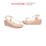 Giày Sandal Nữ Đế PU Siêu Nhẹ Cao 5cm Hanatabi Quai Ngang Hậu Thun (35-40) Mã HNSD5F1173