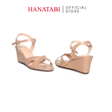 Giày Sandal Nữ Đế Xuồng TA Chống Trơn Trượt Cao 7cm Hanatabi Quai Chéo Hậu C (35-39) Mã HNSDX7F1212