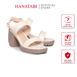 Giày Sandal Nữ Đế PU Siêu Nhẹ Cao 7cm Hanatabi Quai Ngang Hậu Khóa Sau (35-39) Mã HNSDG7F1200