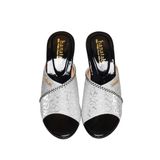 Dép Nữ Đế PU Đen Siêu Nhẹ Cao 7cm Hanatabi Quai Nhũ Đính Đá Bigsize (36-41) Mã HNDE7F1232