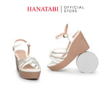 Giày Sandal Nữ Đế PU Siêu Nhẹ Cao 9cm Hanatabi Quai Ngang Hậu C (35-39) Mã HNSD9F1185