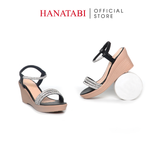 Giày Sandal Nữ Đế PU Siêu Nhẹ Cao 7cm Hanatabi Quai Ngang Hậu Thun (35-39) Mã HNSD7F1189