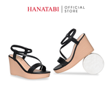 Giày Sandal Nữ Đế PU Siêu Nhẹ Cao 9cm Hanatabi Quai Chéo Hậu Thun (35-39) Mã HNSDX9F1257