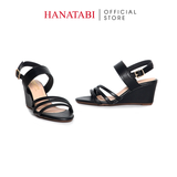 Giày Sandal Nữ Đế Xuồng TA Chống Trơn Trượt Cao 7cm Hanatabi Quai Chéo Hậu Khóa Sau (35-39) Mã HNSDX7F1199