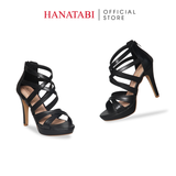 Giày Sandal Nữ Gót Cao 11cm Hanatabi Quai Chéo Khóa Kéo Đế TA Bigsize (34-41) Mã HNSDG11F1109