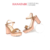 Giày Sandal Nữ Đế PU Siêu Nhẹ Cao 9cm Hanatabi Quai Ngang Hậu C (35-39) Mã HNSDG9F1248