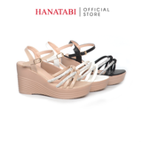 Giày Sandal Nữ Đế PU Siêu Nhẹ Cao 9cm Hanatabi Quai Ngang Hậu C (35-39) Mã HNSD9F1185